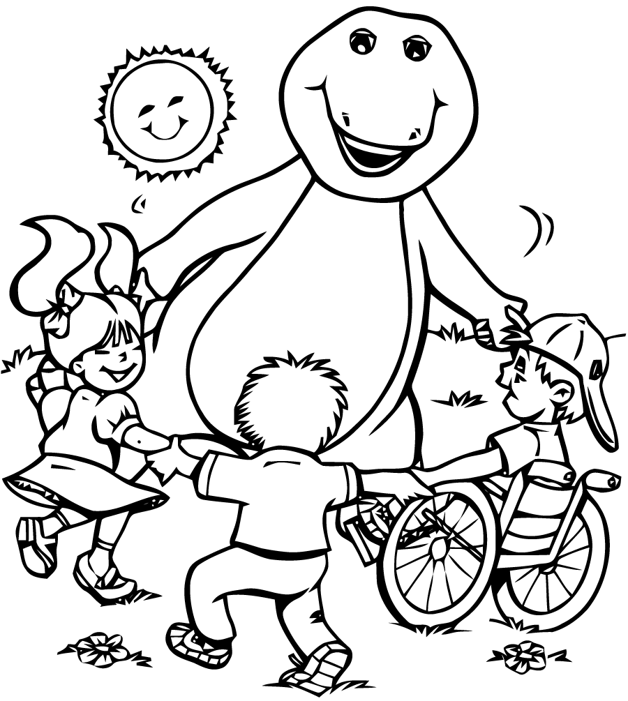 Coloring page: Barney and friends (Cartoons) #41037 - Free Printable Coloring Pages