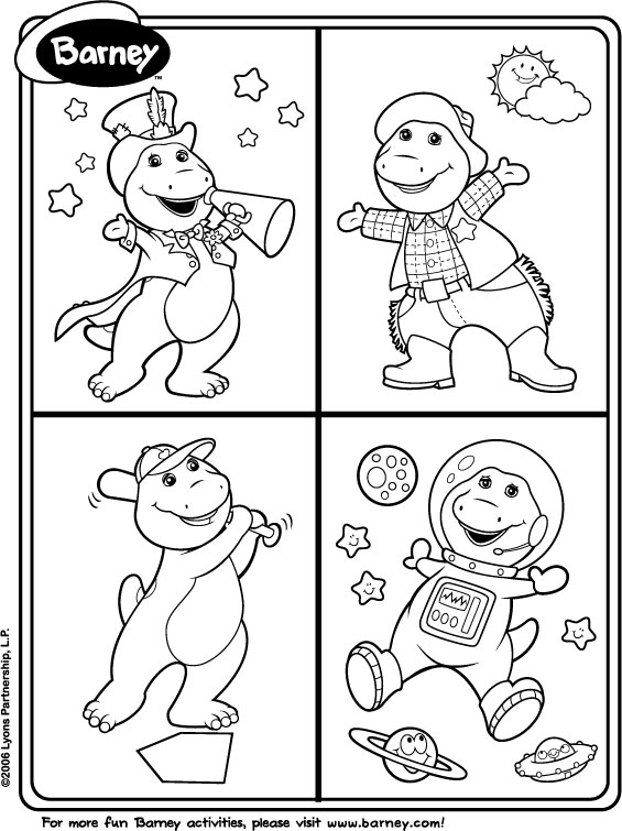 Coloring page: Barney and friends (Cartoons) #41065 - Free Printable Coloring Pages