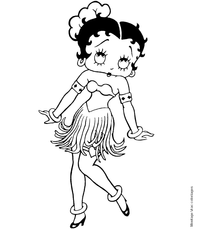Coloring page: Betty Boop (Cartoons) #25917 - Free Printable Coloring Pages