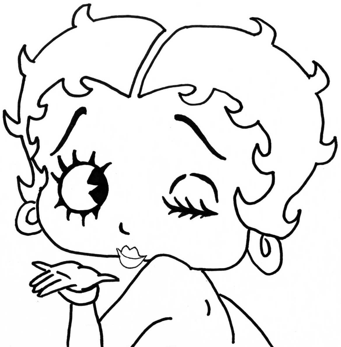 Drawing Betty Boop #25922 (Cartoons) – Printable coloring pages