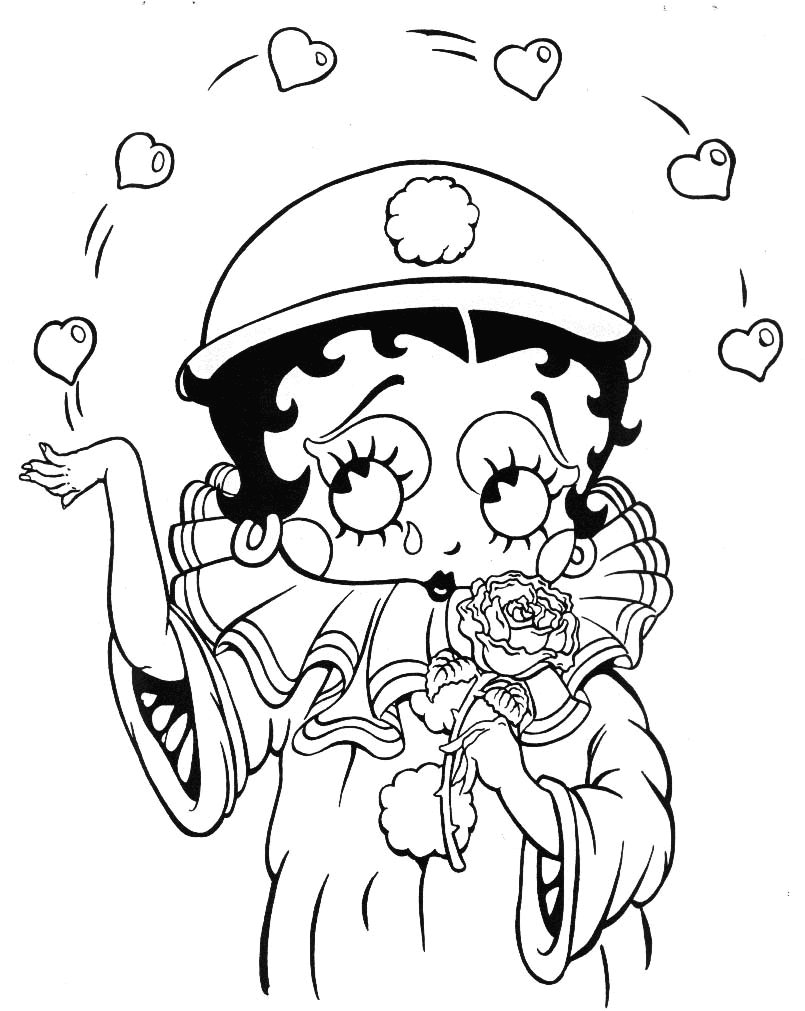 Coloring page: Betty Boop (Cartoons) #25929 - Free Printable Coloring Pages
