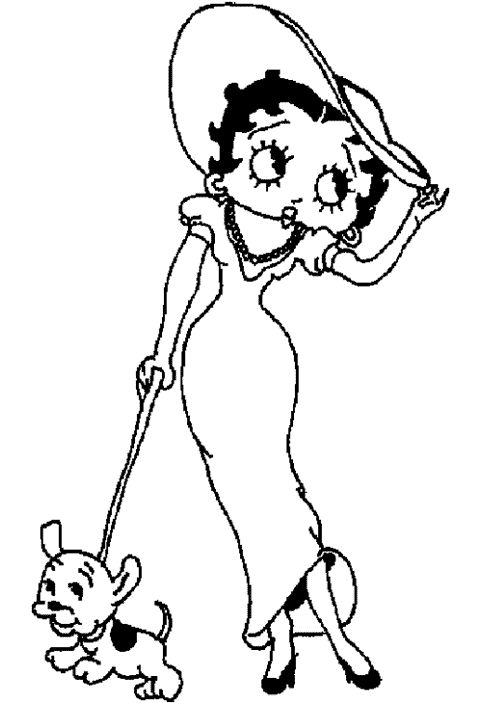 Coloring page: Betty Boop (Cartoons) #25933 - Free Printable Coloring Pages