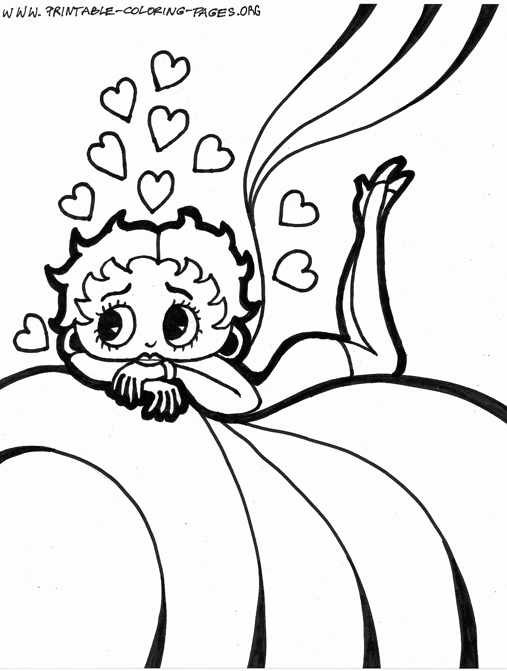 Coloring page: Betty Boop (Cartoons) #25937 - Free Printable Coloring Pages
