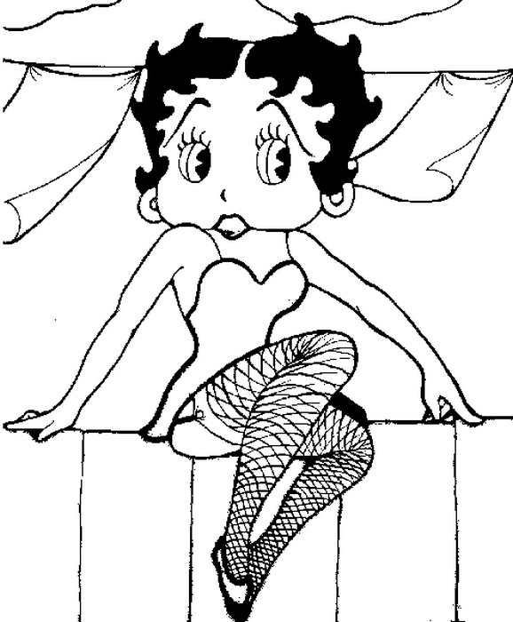 Coloring page: Betty Boop (Cartoons) #25952 - Free Printable Coloring Pages