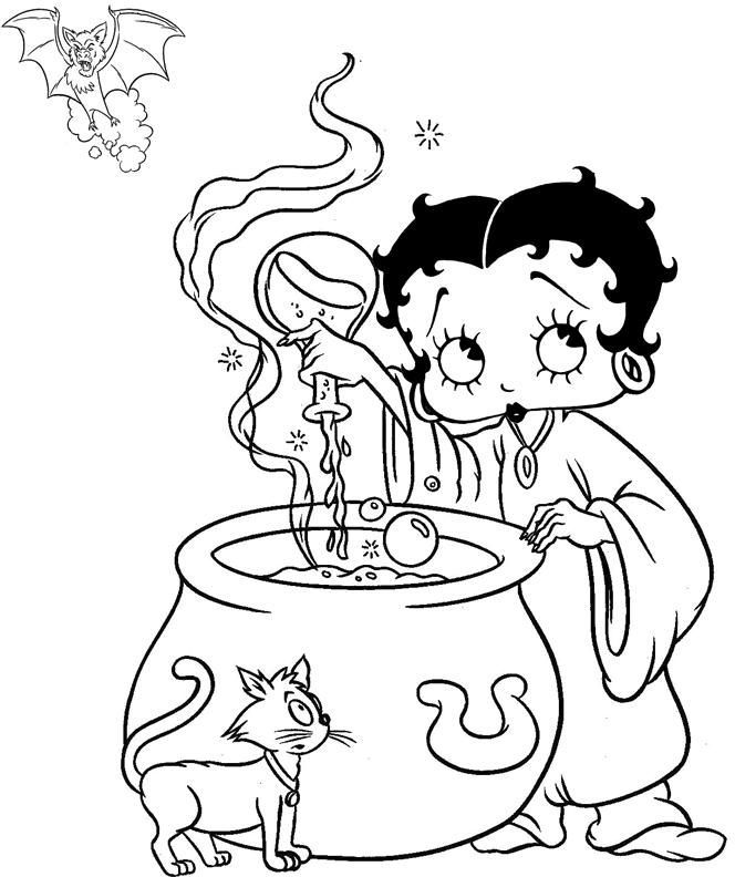 Coloring page: Betty Boop (Cartoons) #25964 - Free Printable Coloring Pages