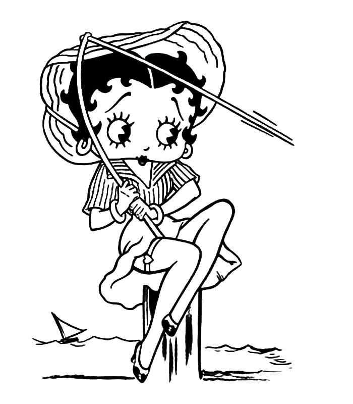 Coloring page: Betty Boop (Cartoons) #25965 - Free Printable Coloring Pages
