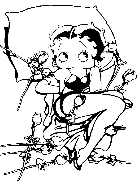 Coloring page: Betty Boop (Cartoons) #25971 - Free Printable Coloring Pages