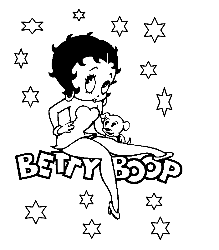 Coloring page: Betty Boop (Cartoons) #25974 - Free Printable Coloring Pages