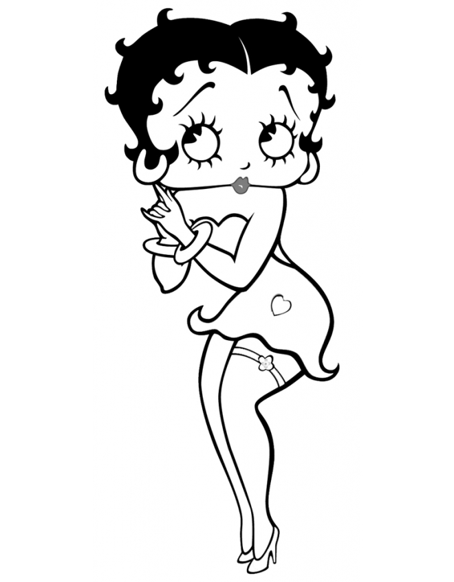 Coloring page: Betty Boop (Cartoons) #25978 - Free Printable Coloring Pages