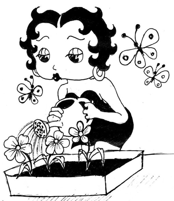 Coloring page: Betty Boop (Cartoons) #25980 - Free Printable Coloring Pages