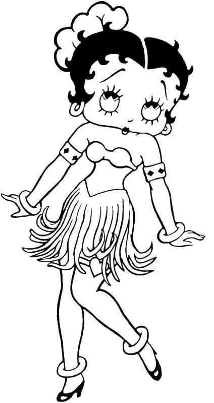 Coloring page: Betty Boop (Cartoons) #25988 - Free Printable Coloring Pages