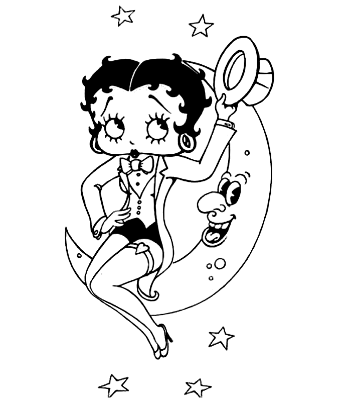 Coloring page: Betty Boop (Cartoons) #25998 - Free Printable Coloring Pages