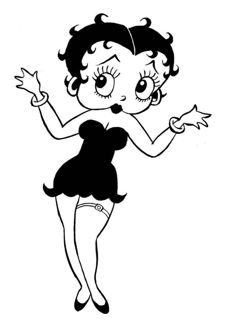 Coloring page: Betty Boop (Cartoons) #26000 - Free Printable Coloring Pages