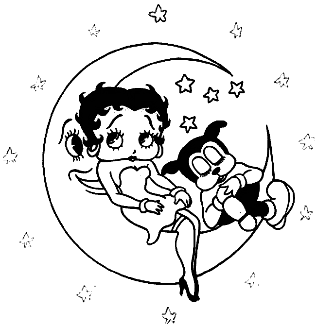 Coloring page: Betty Boop (Cartoons) #26023 - Free Printable Coloring Pages