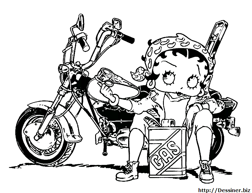 Coloring page: Betty Boop (Cartoons) #26028 - Free Printable Coloring Pages