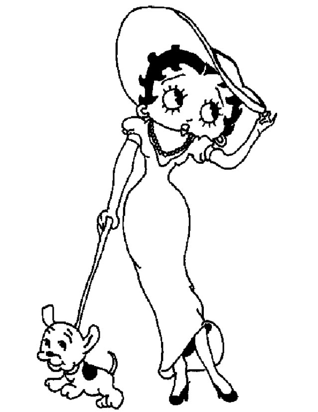 Coloring page: Betty Boop (Cartoons) #26029 - Free Printable Coloring Pages