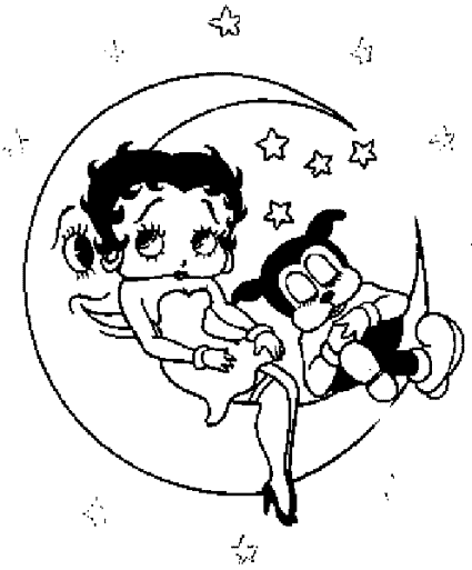 Coloring page: Betty Boop (Cartoons) #26059 - Free Printable Coloring Pages