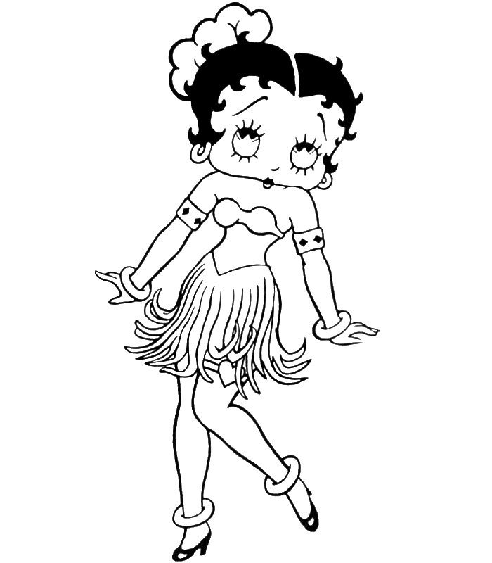 Coloring page: Betty Boop (Cartoons) #26070 - Free Printable Coloring Pages