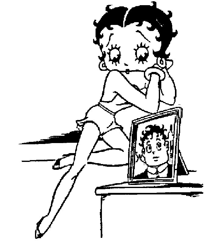 Coloring page: Betty Boop (Cartoons) #26082 - Free Printable Coloring Pages