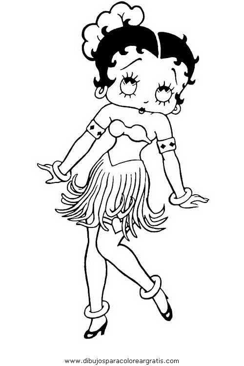 Coloring page: Betty Boop (Cartoons) #26083 - Free Printable Coloring Pages