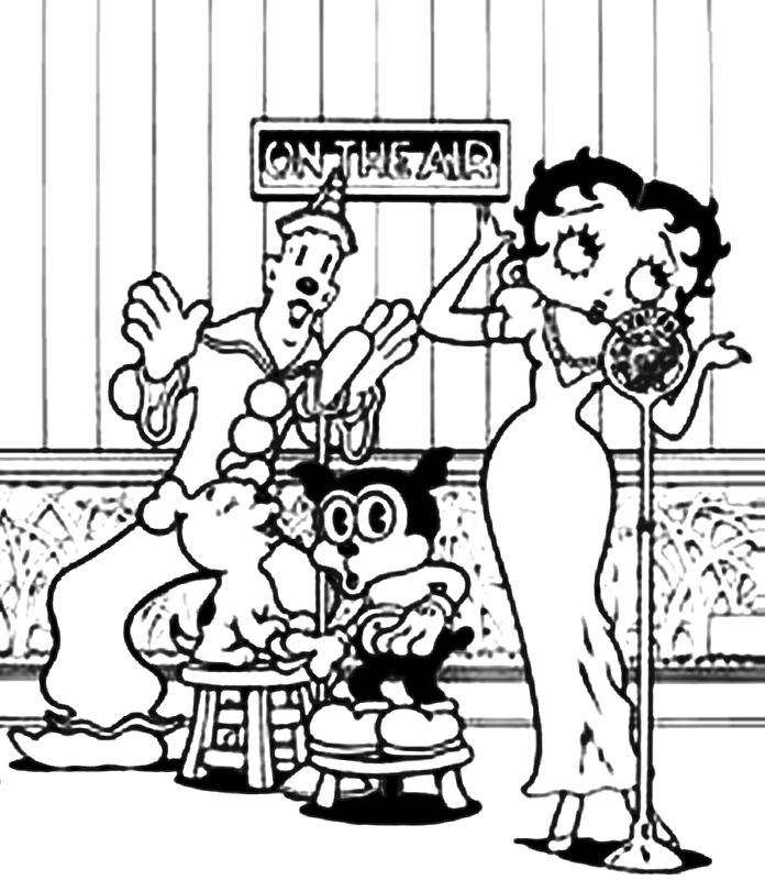 Coloring page: Betty Boop (Cartoons) #26088 - Free Printable Coloring Pages