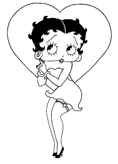 Coloring page: Betty Boop (Cartoons) #26094 - Free Printable Coloring Pages