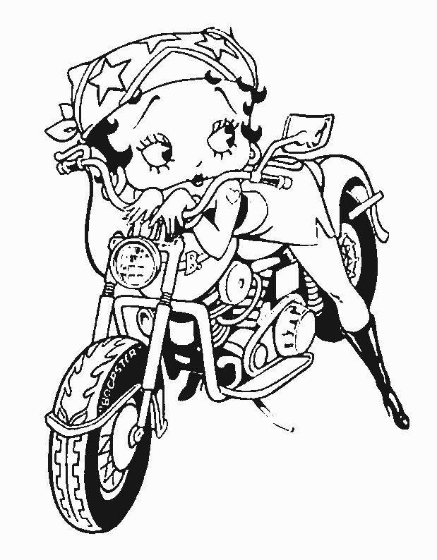 Coloring page: Betty Boop (Cartoons) #26096 - Free Printable Coloring Pages