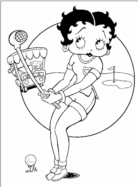 Coloring page: Betty Boop (Cartoons) #26107 - Free Printable Coloring Pages