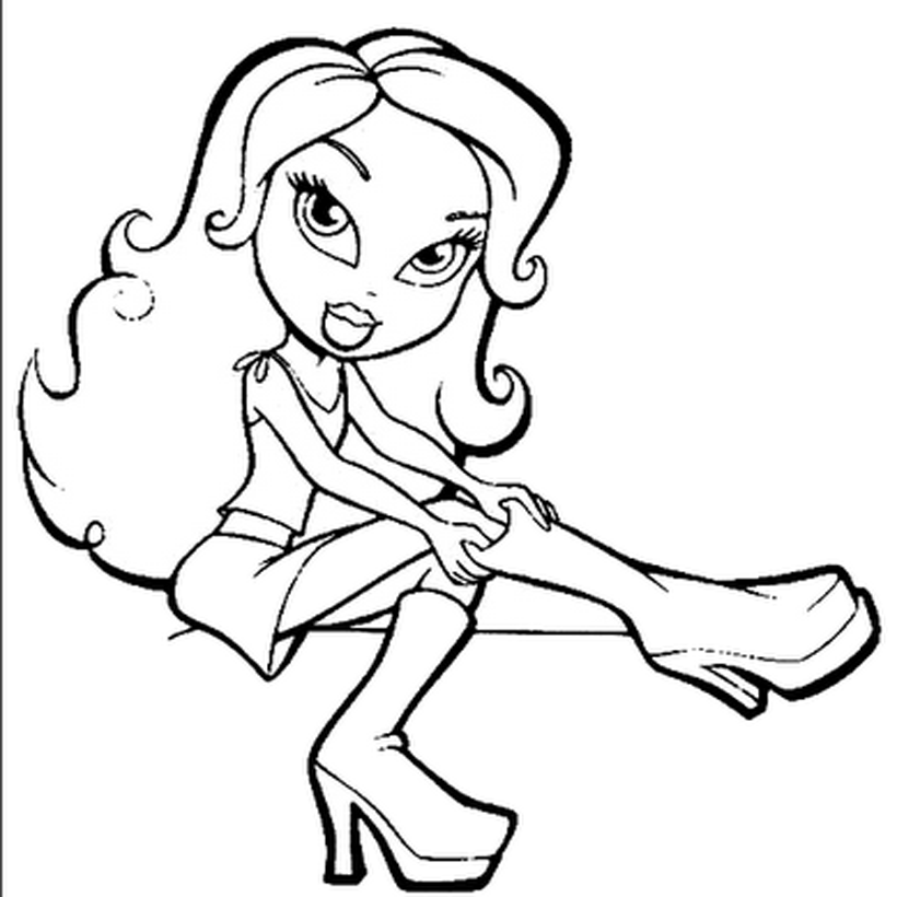 Drawing Bratz 32454 Cartoons Printable Coloring Pages