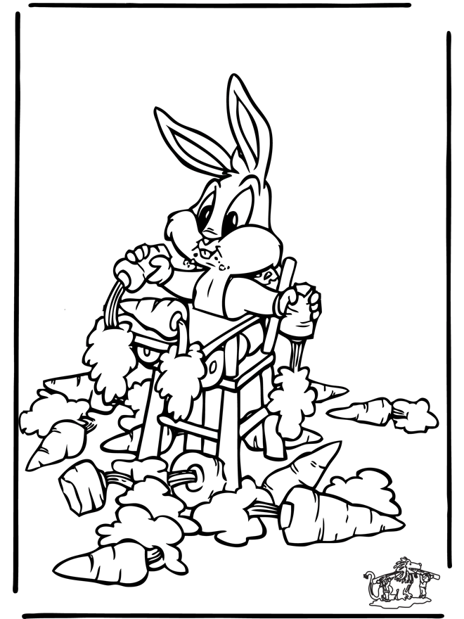 Coloring page: Bugs Bunny (Cartoons) #26375 - Free Printable Coloring Pages