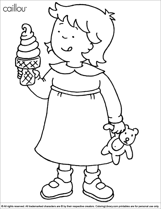 caillou printable coloring pages free