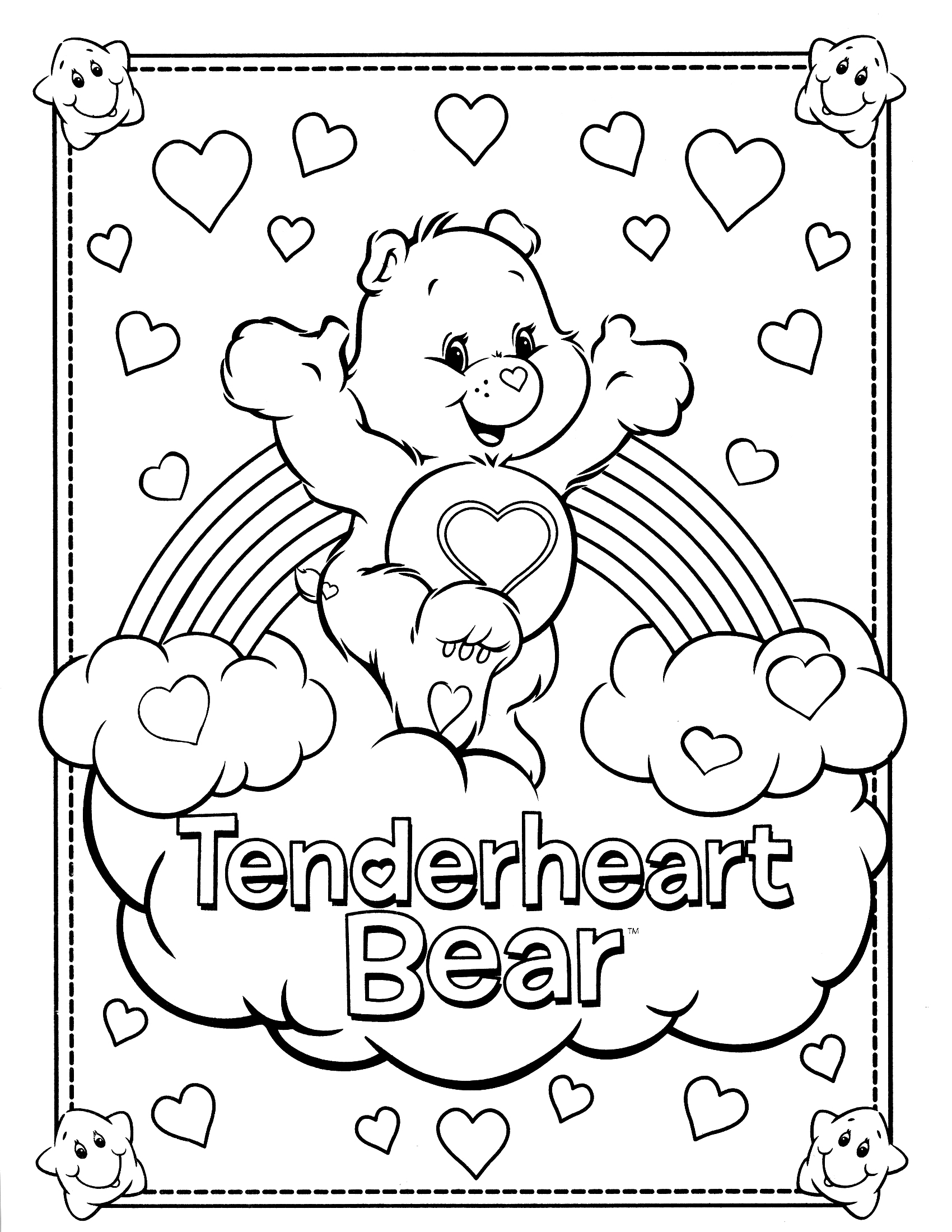 coloring pages of care bear