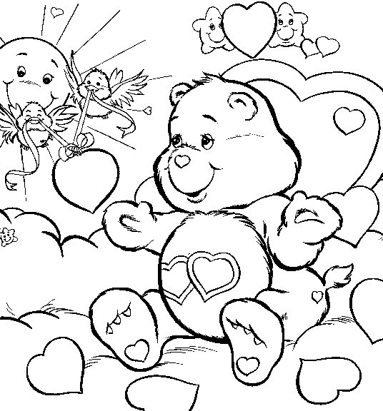 care bear coloring pages for valintimes day