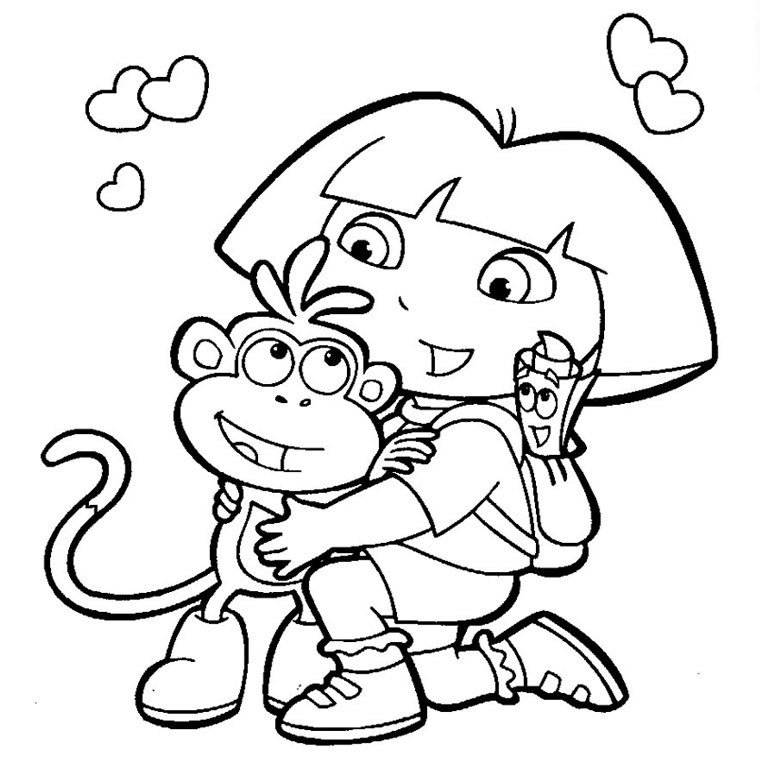 Coloring page: Dora the Explorer (Cartoons) #29713 - Free Printable Coloring Pages