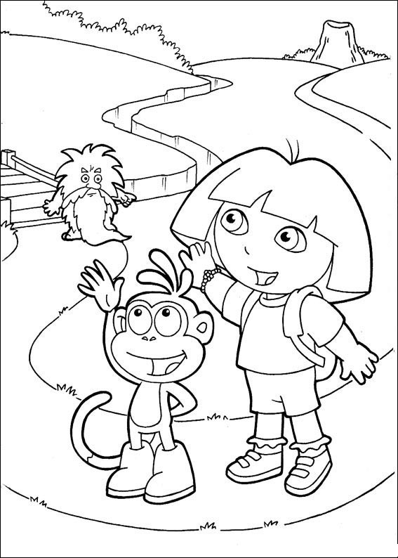 Coloring page: Dora the Explorer (Cartoons) #29725 - Free Printable Coloring Pages