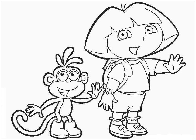 Coloring page: Dora the Explorer (Cartoons) #29733 - Free Printable Coloring Pages