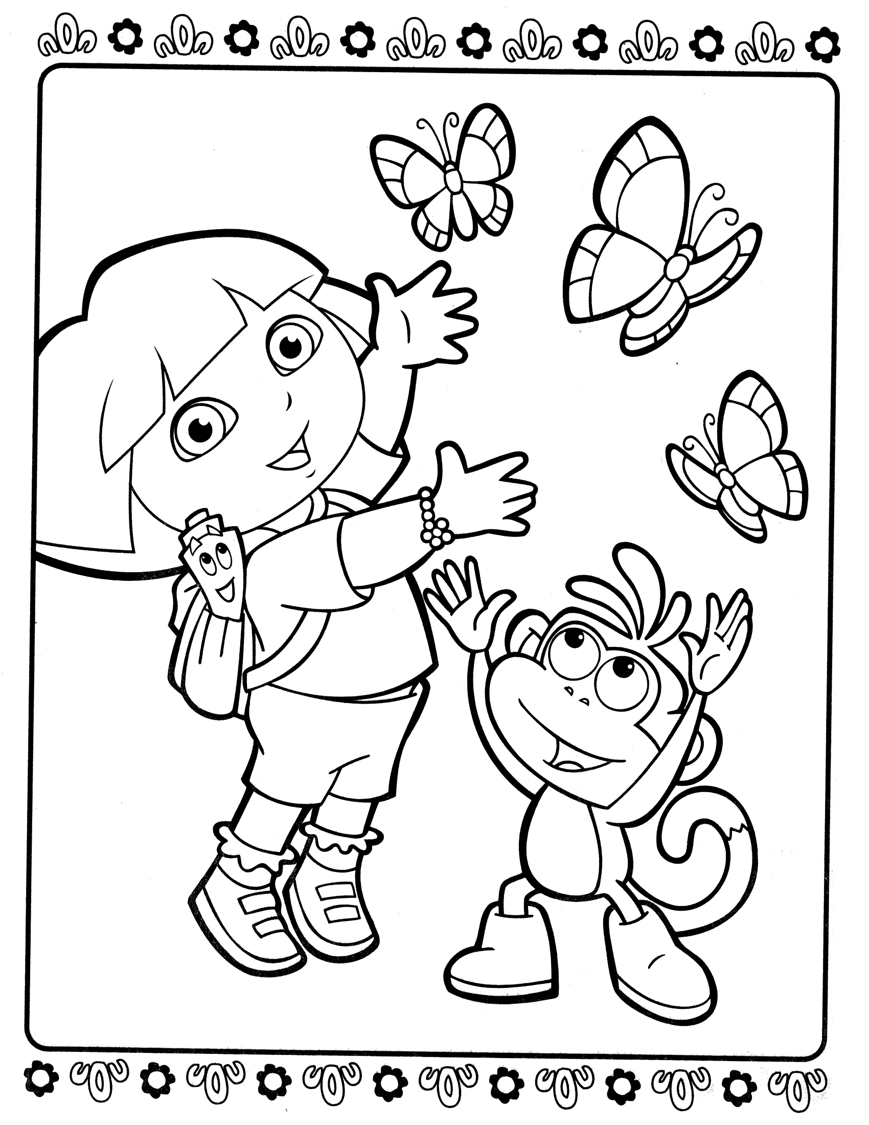 Drawing Dora the Explorer #29738 (Cartoons) – Printable coloring pages