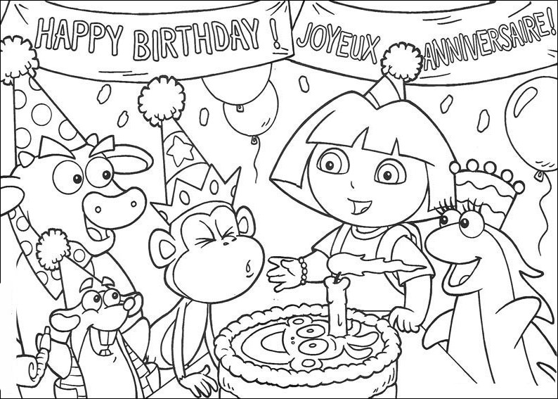 Coloring page: Dora the Explorer (Cartoons) #29766 - Free Printable Coloring Pages