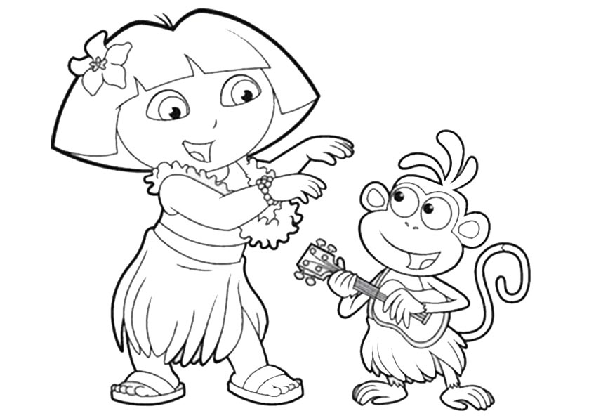 Coloring page: Dora the Explorer (Cartoons) #29773 - Free Printable Coloring Pages
