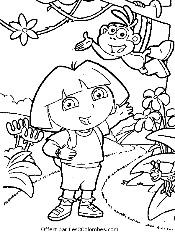Coloring page: Dora the Explorer (Cartoons) #29806 - Free Printable Coloring Pages