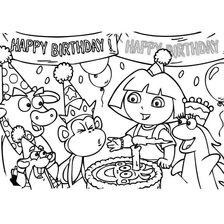Coloring page: Dora the Explorer (Cartoons) #29811 - Free Printable Coloring Pages