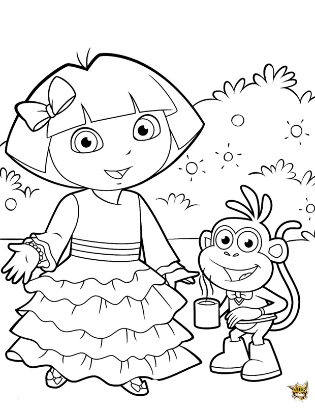 Coloring page: Dora the Explorer (Cartoons) #29827 - Free Printable Coloring Pages