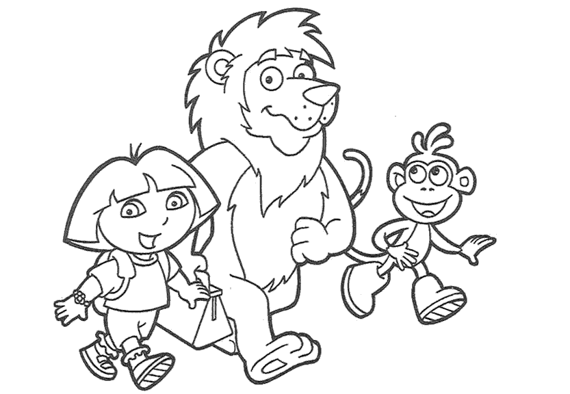 Coloring page: Dora the Explorer (Cartoons) #29829 - Free Printable Coloring Pages