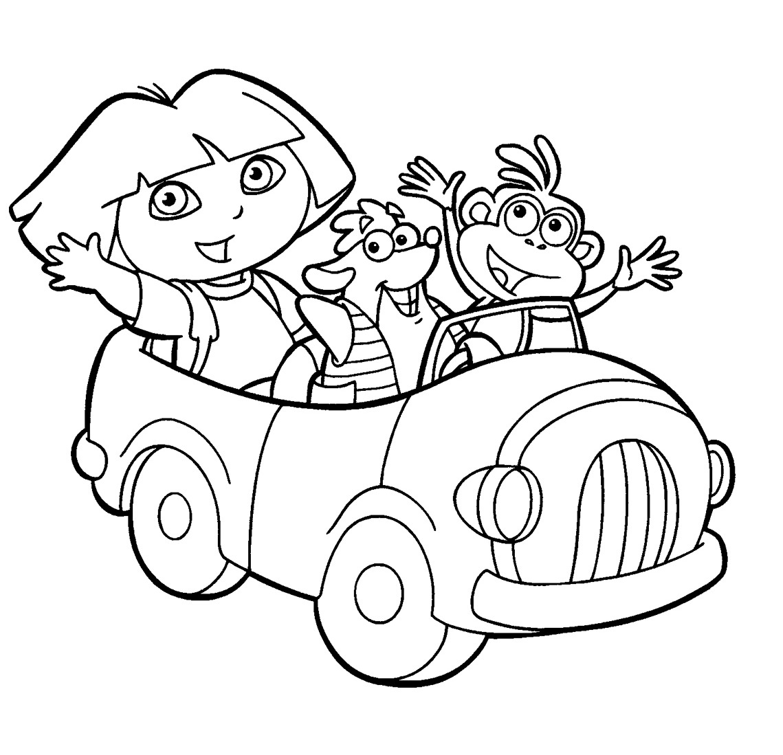 Drawing Dora the Explorer #29856 (Cartoons) – Printable coloring pages