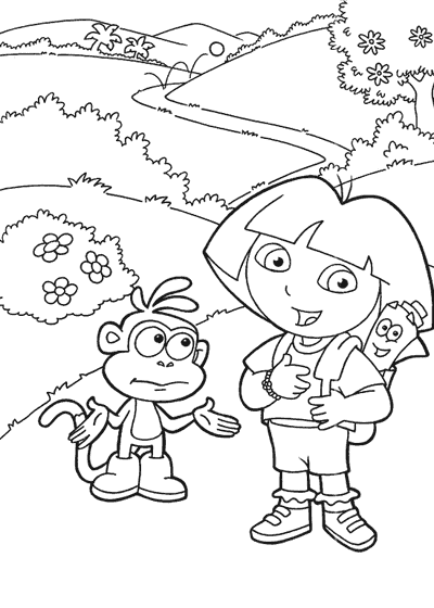 Coloring page: Dora the Explorer (Cartoons) #29859 - Free Printable Coloring Pages