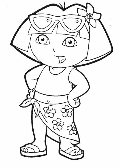 Drawing Dora the Explorer #29874 (Cartoons) – Printable coloring pages