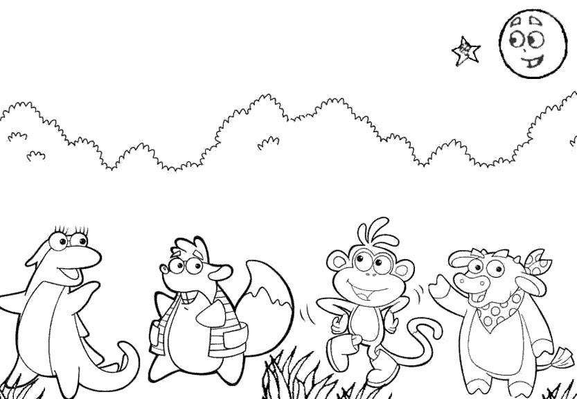Coloring page: Dora the Explorer (Cartoons) #29891 - Free Printable Coloring Pages