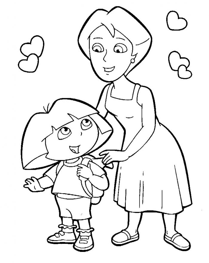 Coloring page: Dora the Explorer (Cartoons) #29903 - Free Printable Coloring Pages