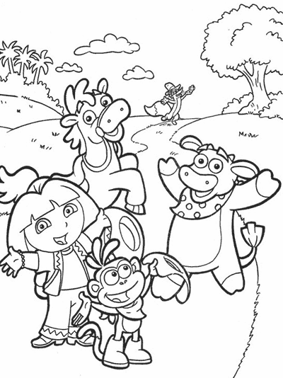 Coloring page: Dora the Explorer (Cartoons) #29907 - Free Printable Coloring Pages