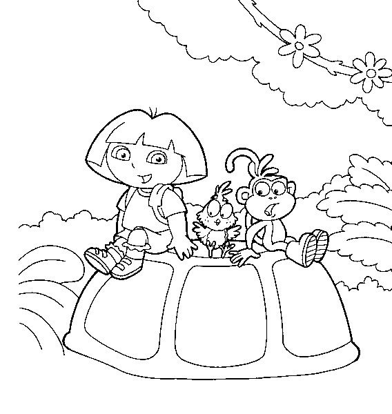 Coloring page: Dora the Explorer (Cartoons) #29914 - Free Printable Coloring Pages